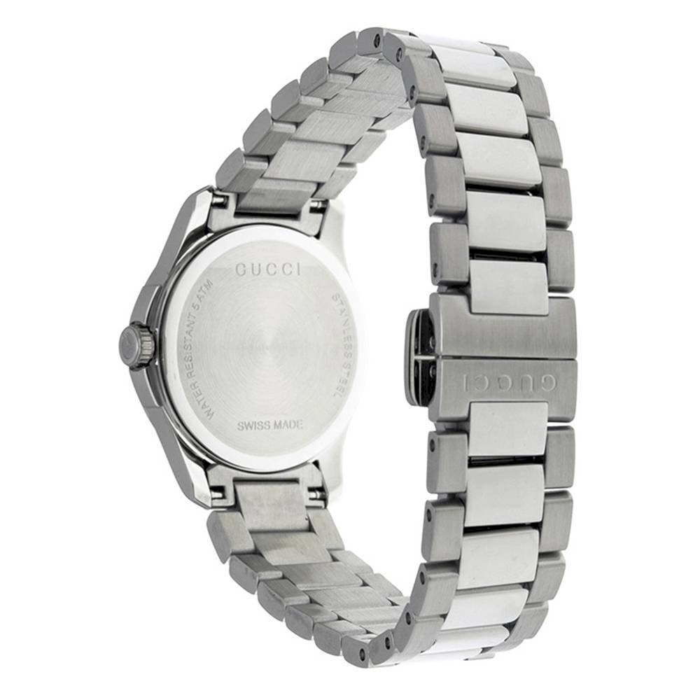 Gucci G Timeless Grey Dial Silver Steel Strap Watch For Women - YA126522