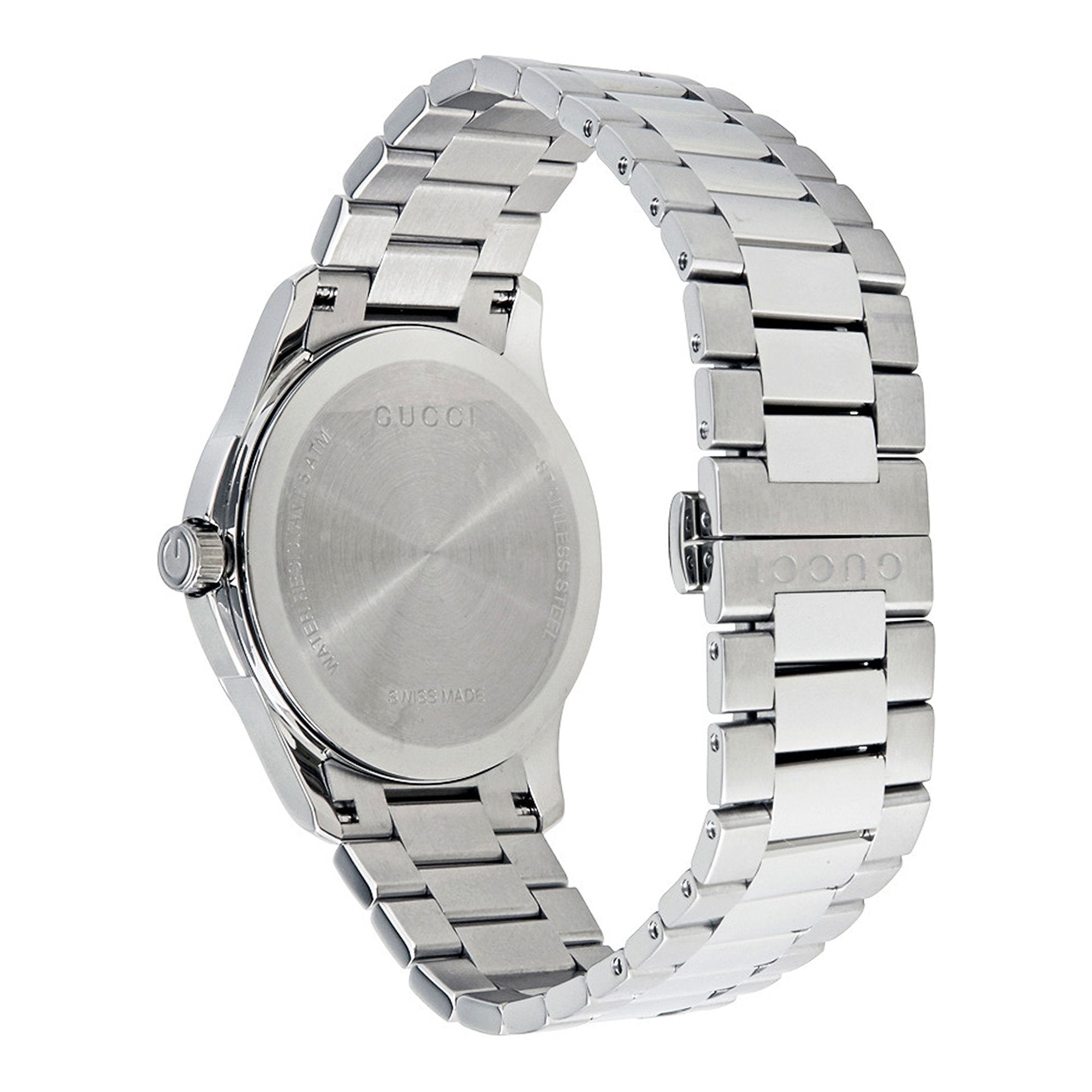 Gucci G Timeless Black Dial Silver Steel Strap Unisex Watch - YA126457