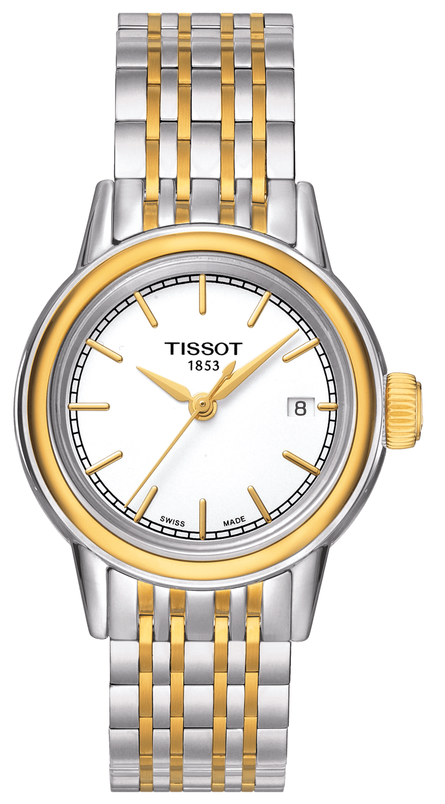 Tissot Carson Steel Lady White Dial Quartz Watch For Women - T085.210.22.011.00