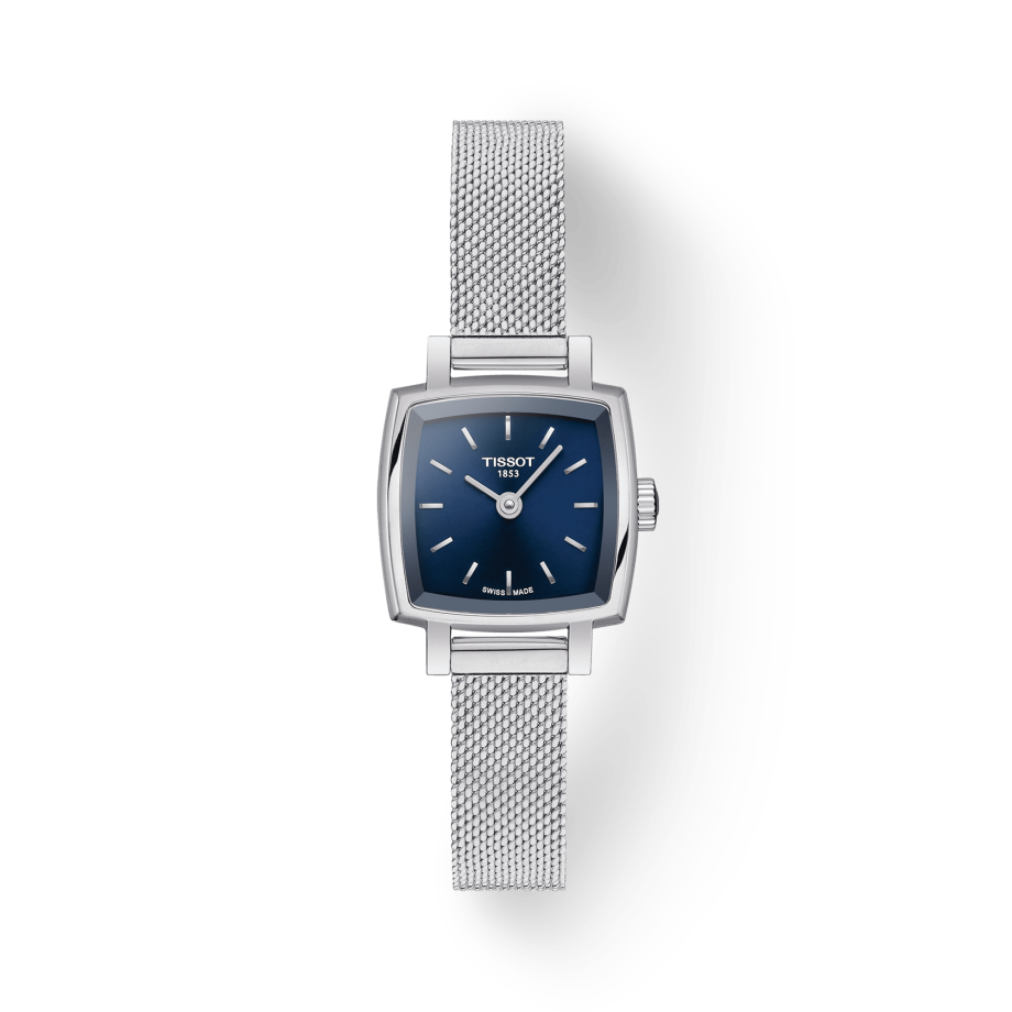 Tissot Lovely Square Blue Dial Silver Mesh Bracelet Watch For Women - T058.109.11.041.00