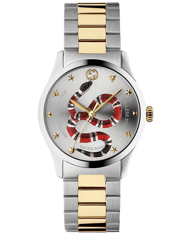 Gucci G Timeless Quartz Silver Dial Silver Steel Strap Watch For Women - YA1264075