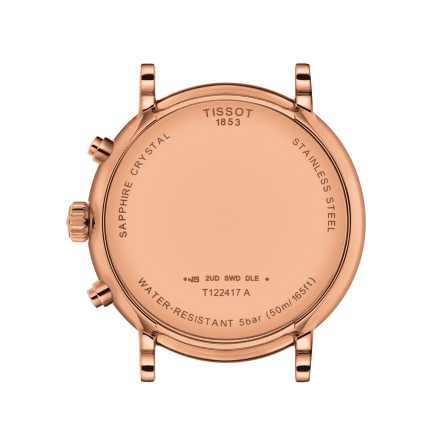 Tissot Carson Premium Chronograph White Dial Brown Leather Strap Watch For Men - T122.417.36.011.00