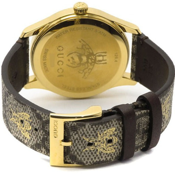 Gucci G Timeless Brown Dial Brown Leather Strap Watch For Men - YA1264068