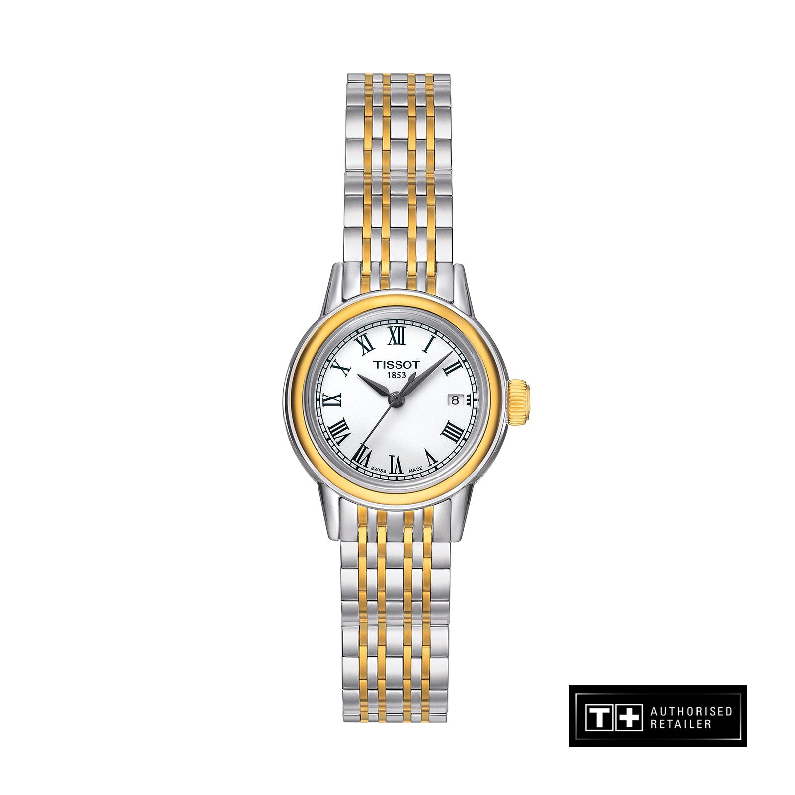 Tissot Carson Lady White Dial Two Tone Steel Strap Watch For Women - T085.210.22.013.00
