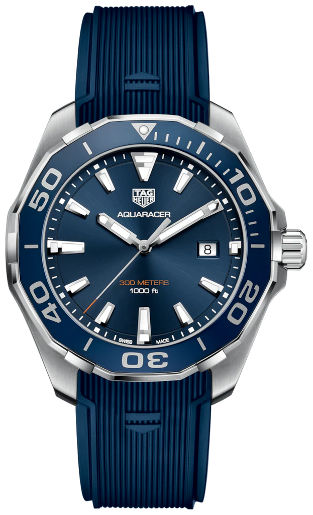 Tag Heuer Aquaracer Quartz Blue Dial Blue Rubber Strap Watch for Men -  WAY101C.FC6153