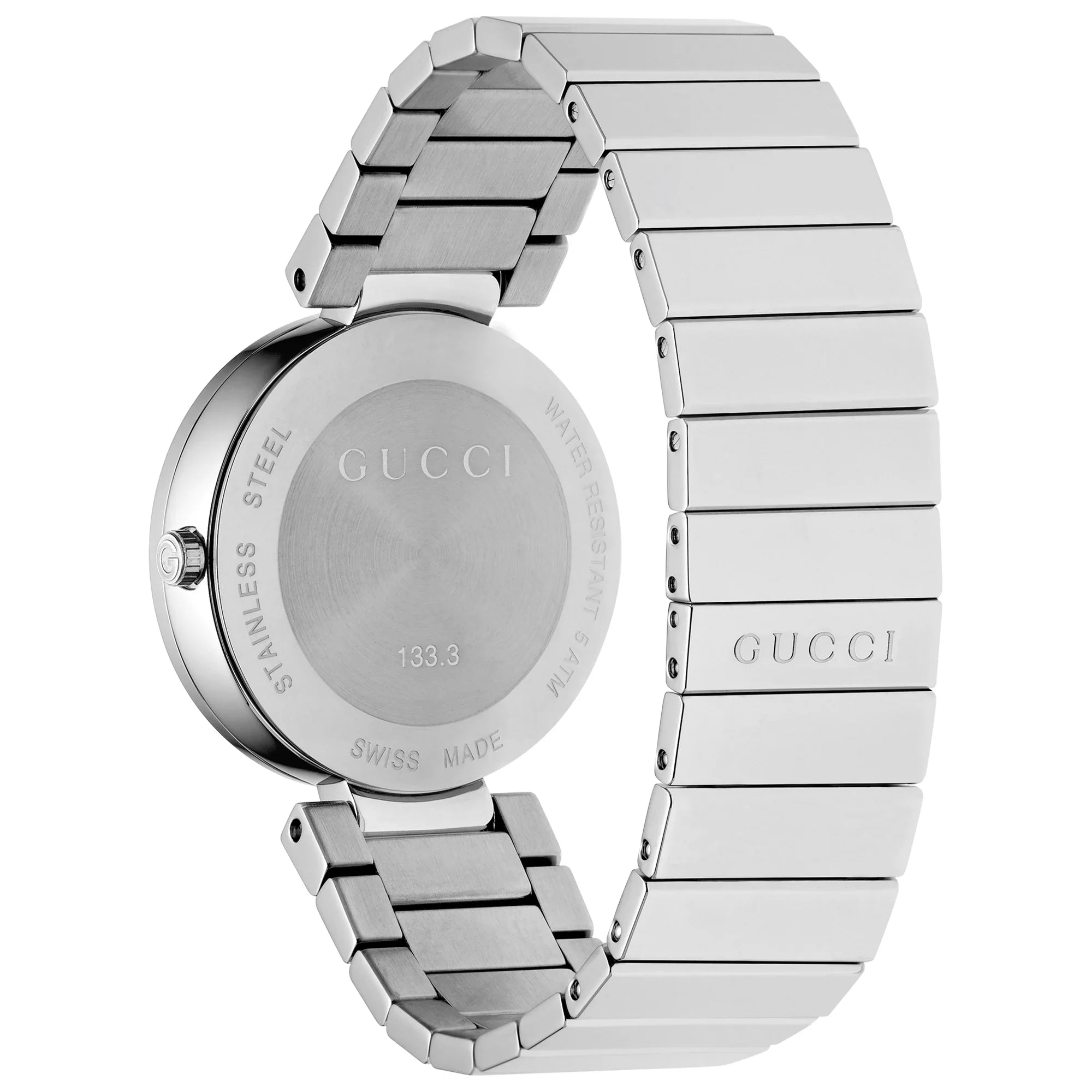 Gucci G Interlocking Silver Dial Silver Steel Strap Watch For Women - YA133308