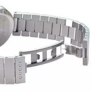 Gucci G Interlocking Black Dial Silver Steel Strap Watch For Women - YA133307