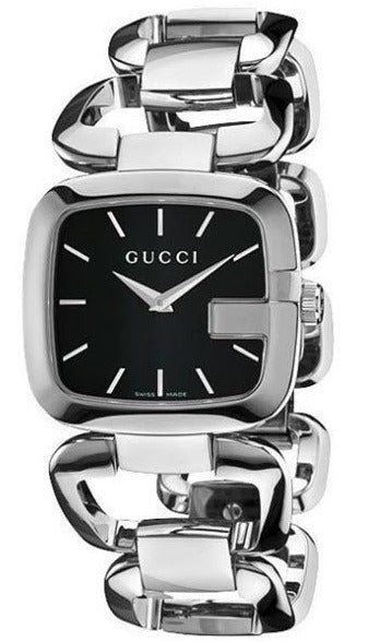 Gucci G Gucci Black Dial Silver Steel Strap Watch For Women - YA125407