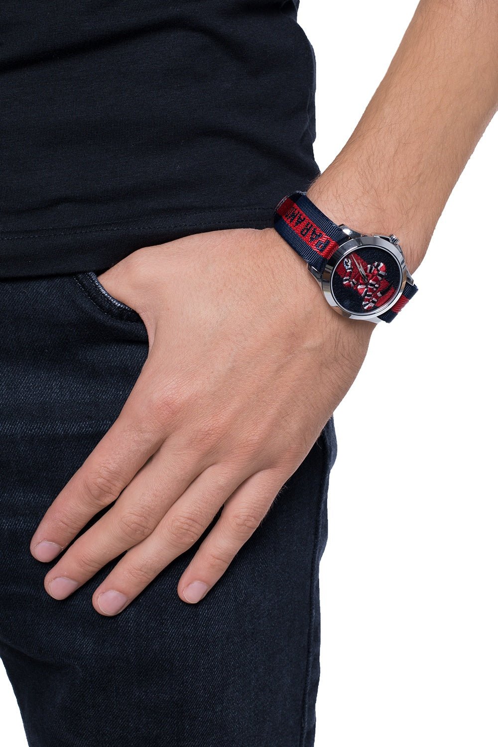 Gucci Le Marche Des Merveilles Blue Red Dial Blue Red Nylon Strap Unisex Watch - YA126493