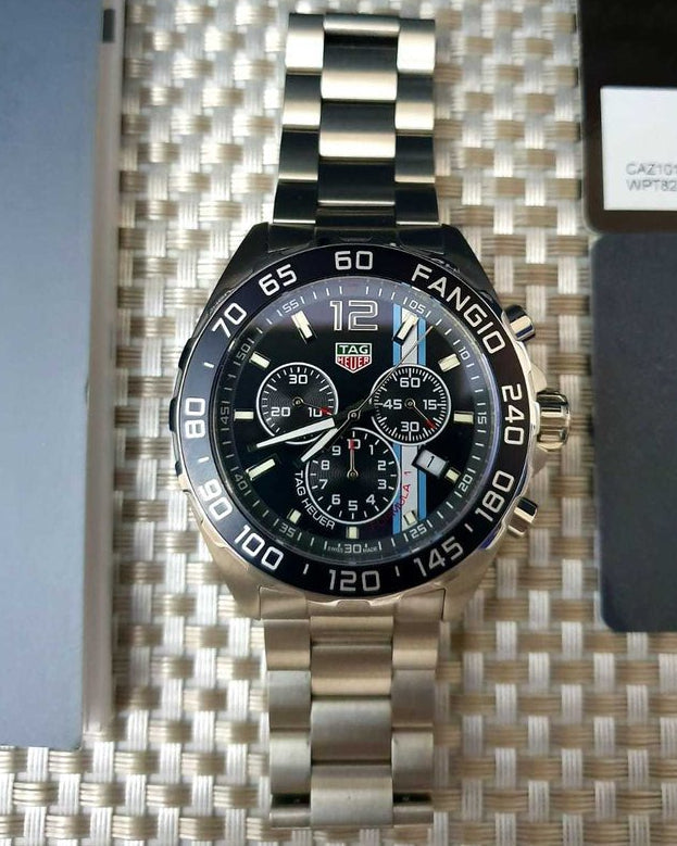 Tag Heuer Formula 1 Chronograph Black Dial Silver Steel Strap Watch for Men - CAZ101H.BA0842