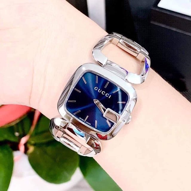 Gucci G Gucci Blue Dial Silver Steel Strap Watch For Women - YA125508