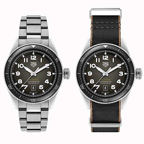 Tag Heuer Autavia Automatic Grey Dial Silver Steel Strap Watch for Men - WBE5114.EB0173