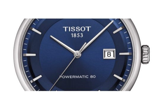Tissot Luxury Powermatic 80 Blue Dial Silver Steel Strap Watch For Men - T086.407.11.041.00