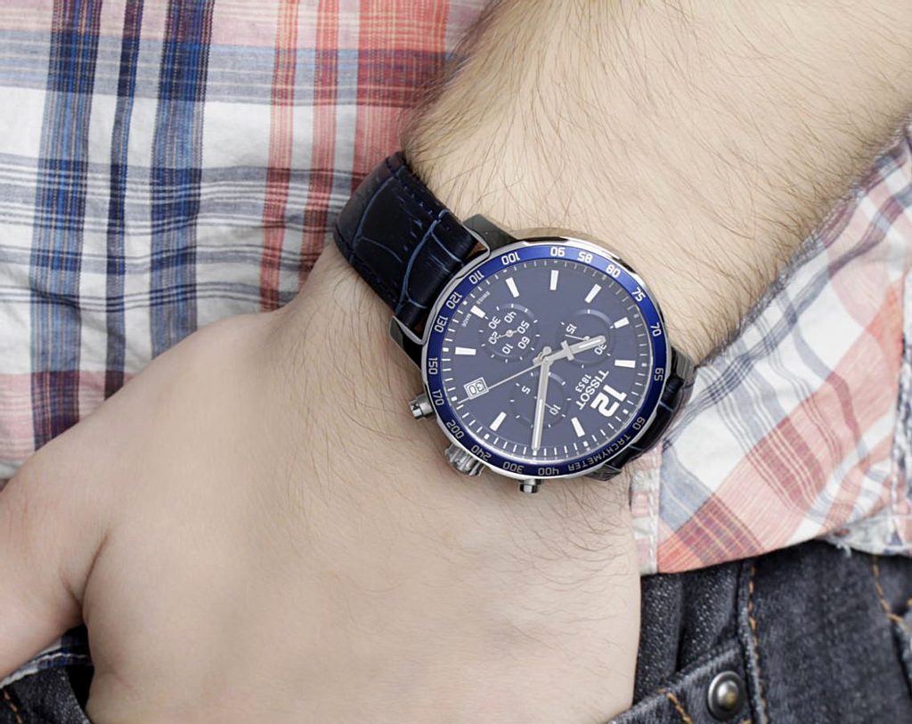 Tissot T Sport Quickster Chronograph Blue Dial Watch For Men - T095.417.16.047.00