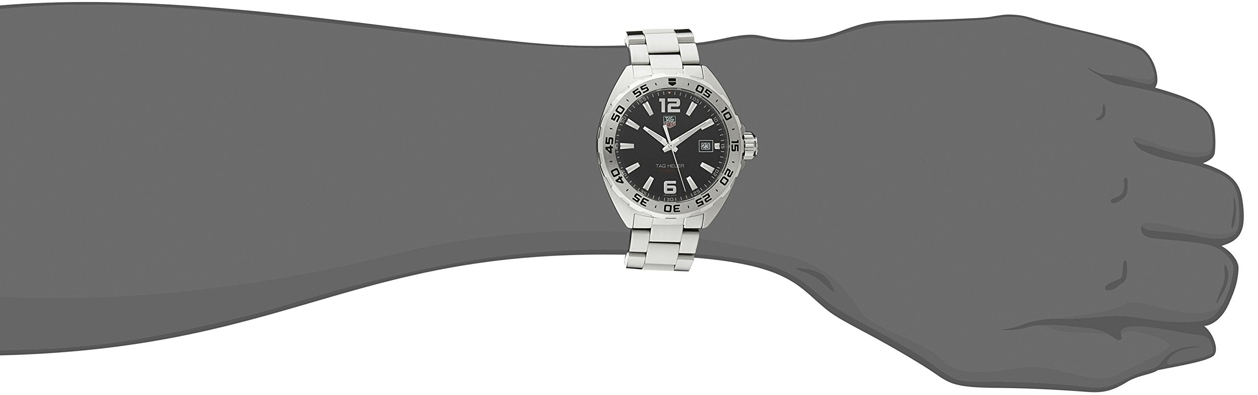 Tag Heuer Formula 1 Black Dial Silver Steel Strap Watch for Men - WAZ1112.BA0875