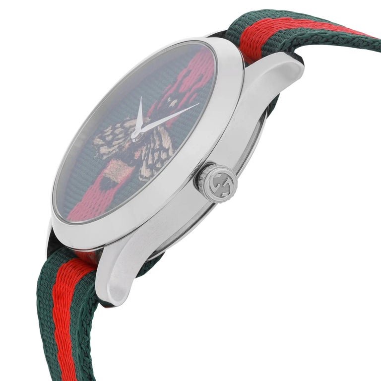 Gucci Le Marche des Merveilles Red & Green Dial Red & Green Nylon Strap Unisex Watch - YA1264060