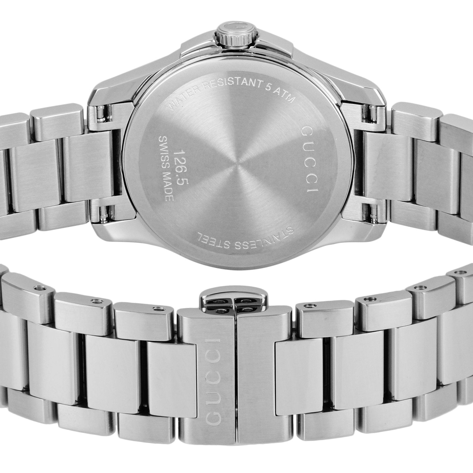 Gucci G Timeless Grey Dial Silver Steel Strap Watch For Women - YA126522