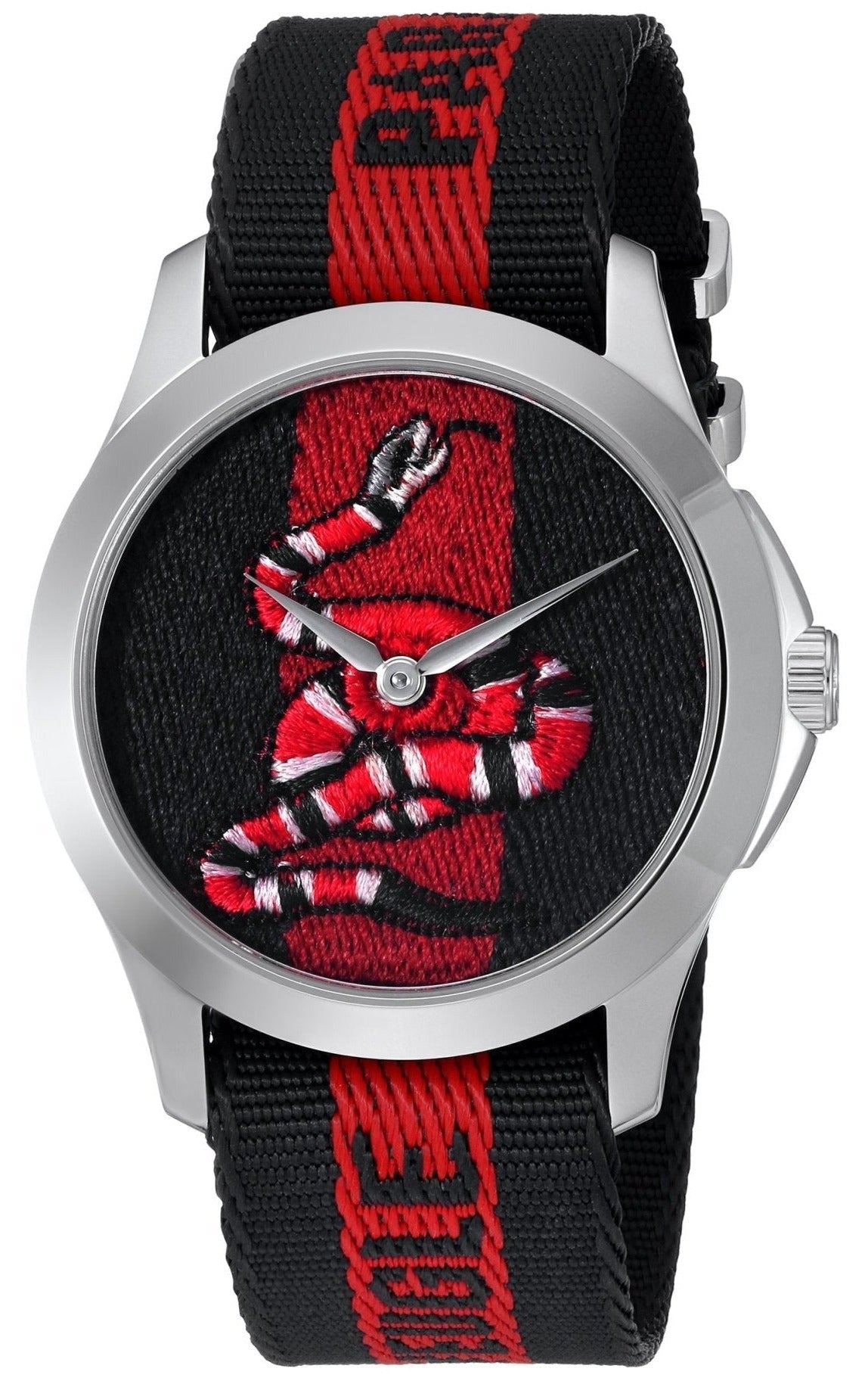 Gucci Le Marche Des Merveilles Blue Red Dial Blue Red Nylon Strap Unisex Watch - YA126493