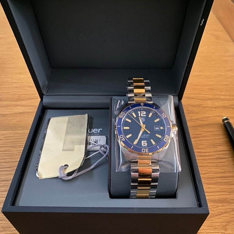 Tag Heuer Formula 1 Analog Blue Dial Two Tone Steel Strap Watch for Men - WAZ1120.BB0879