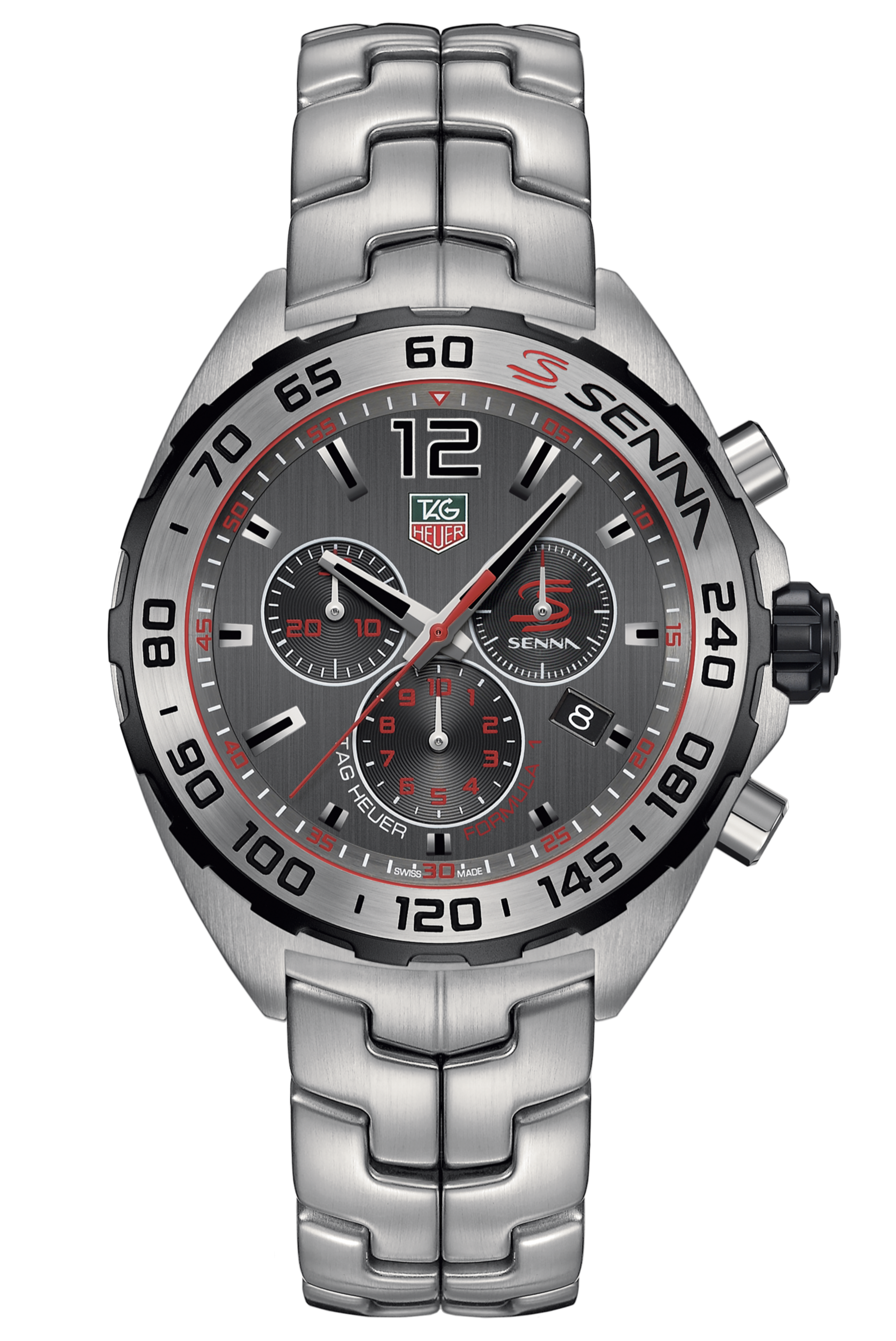 Tag Heuer Formula 1 Special Edition Chronograph Grey Dial Silver Steel Strap Watch for Men - CAZ1012.BA0883