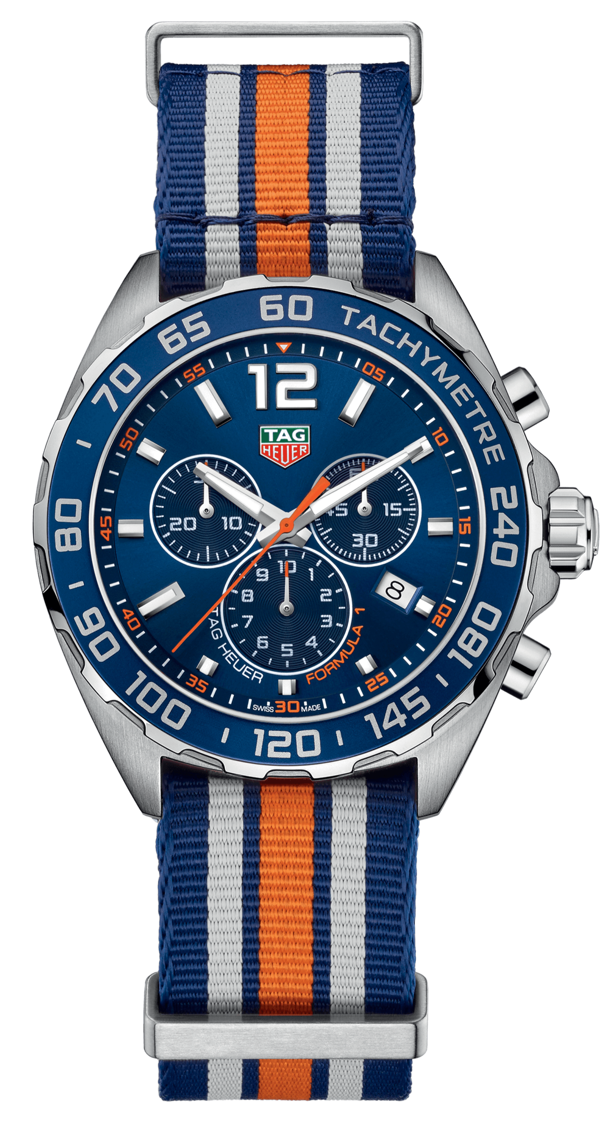 Tag Heuer Formula 1 Chronograph 43mm Blue Dial NATO Strap Watch for Men - CAZ1014.FC8196