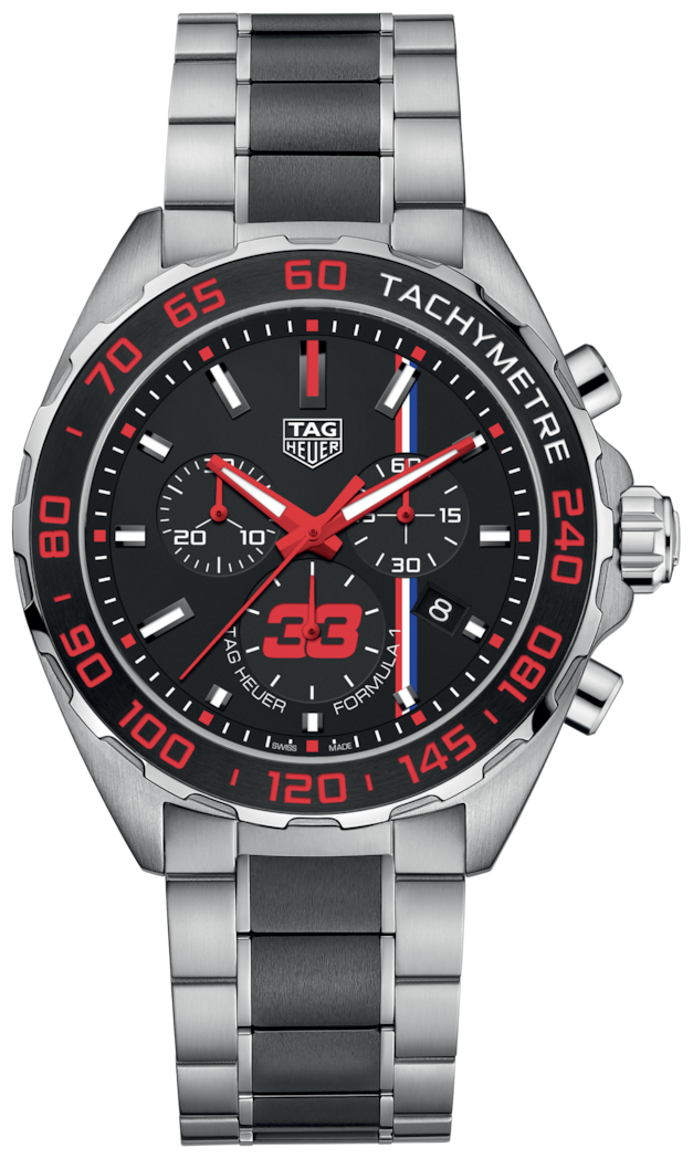 Tag Heuer Formula 1 Max Verstappen Limited Edition Grey Dial Two Tone Steel Strap Watch for Men - CAZ101U.BA0843