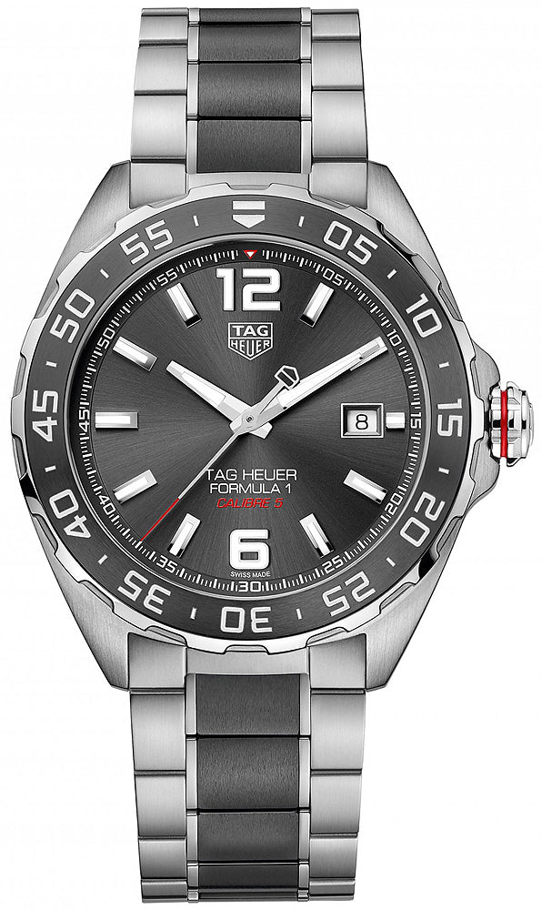 Tag Heuer Formula 1 Calibre 5 Anthracite Dial Two Tone Steel Strap Watch for Men - WAZ2011.BA0843