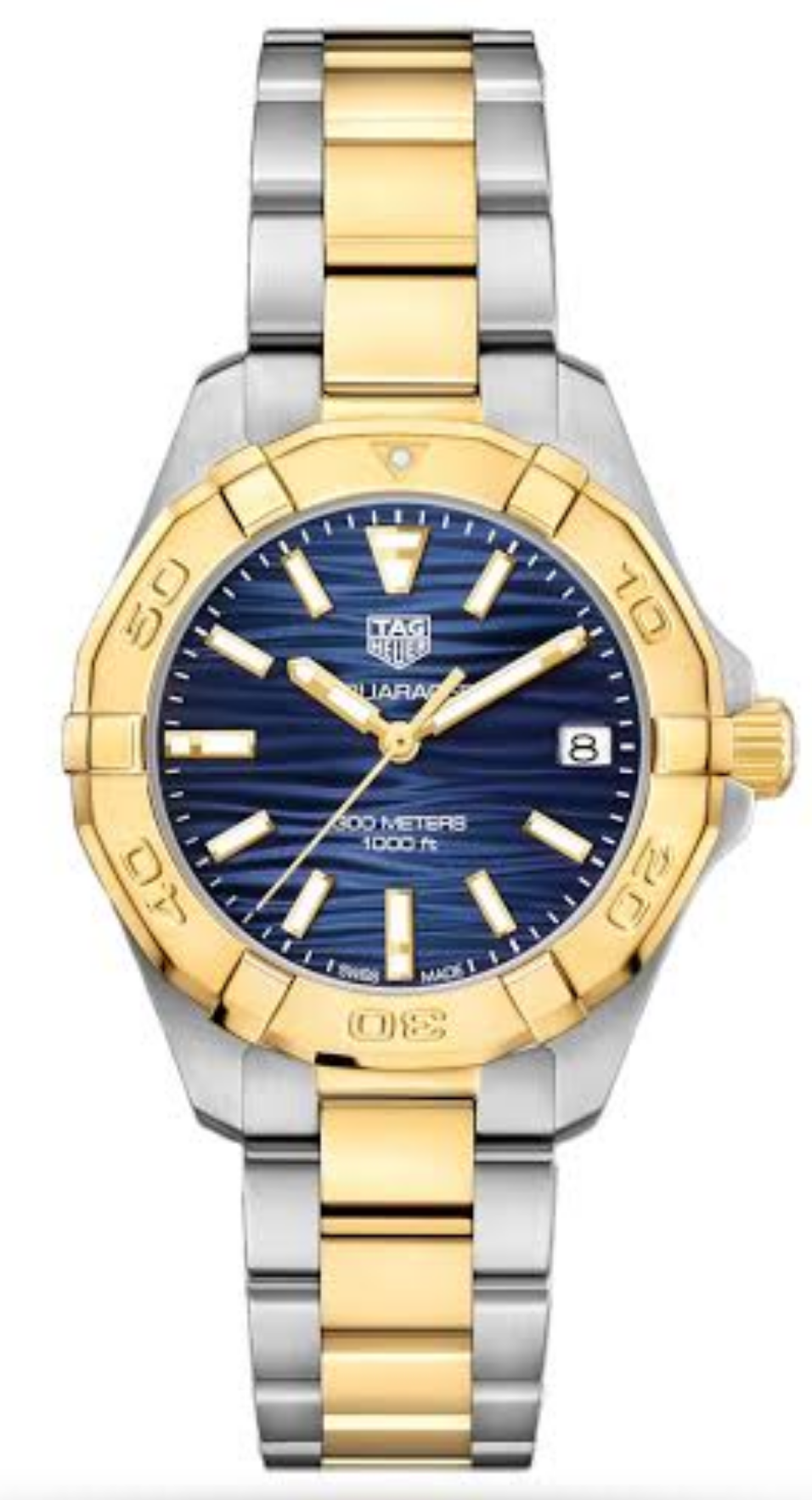 Tag Heuer Aquaracer Blue Dial Two Tone Steel Strap Watch for Women - WBD1325.BB0320