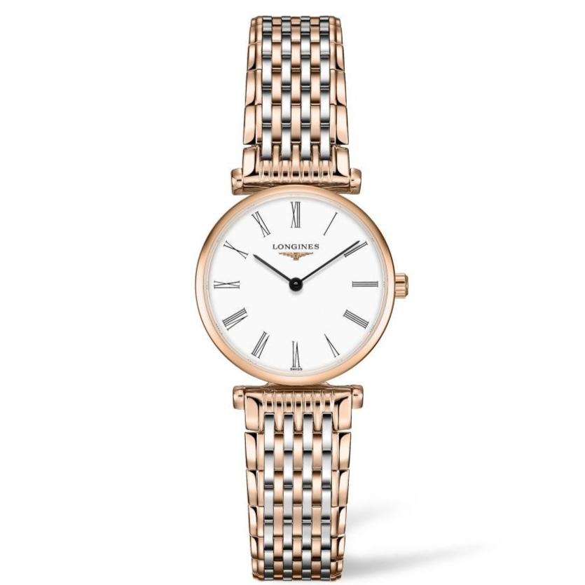 Longines La Grande Classique De Longines White Dial Two Tone Mesh Bracelet Watch for Women - L4.209.1.91.7