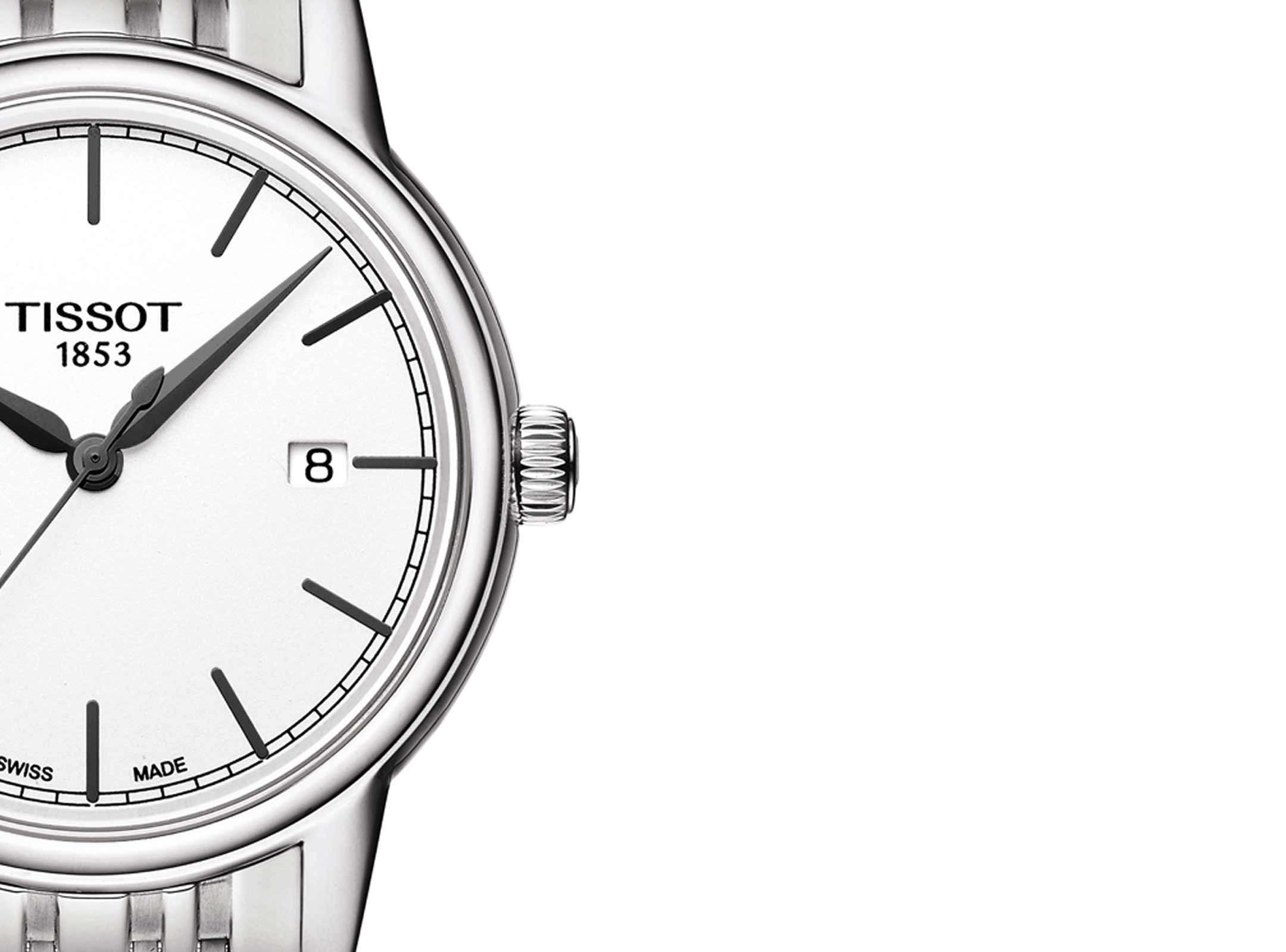 Tissot Carson Steel White Dial Silver Steel Strap Watch For Men - T085.410.11.011.00