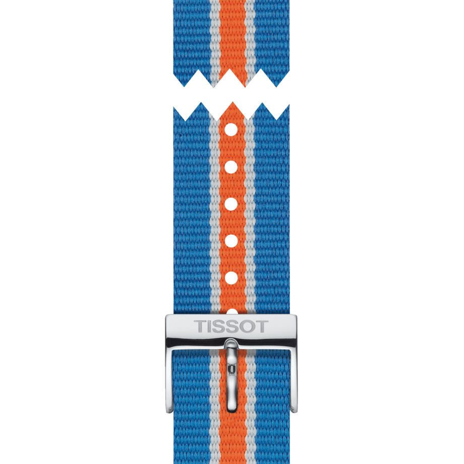 Tissot Quickster Chronograph NBA New York Kicks White Dial Multicolored Nato Strap Watch For Men - T095.417.17.037.06