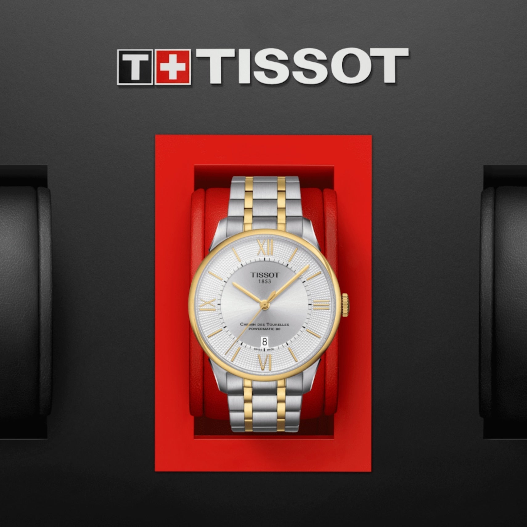 Tissot Chemin Des Tourelles Powermatic 80 Silver Dial Two Tone Steel Strap Watch For Men - T099.407.22.038.00