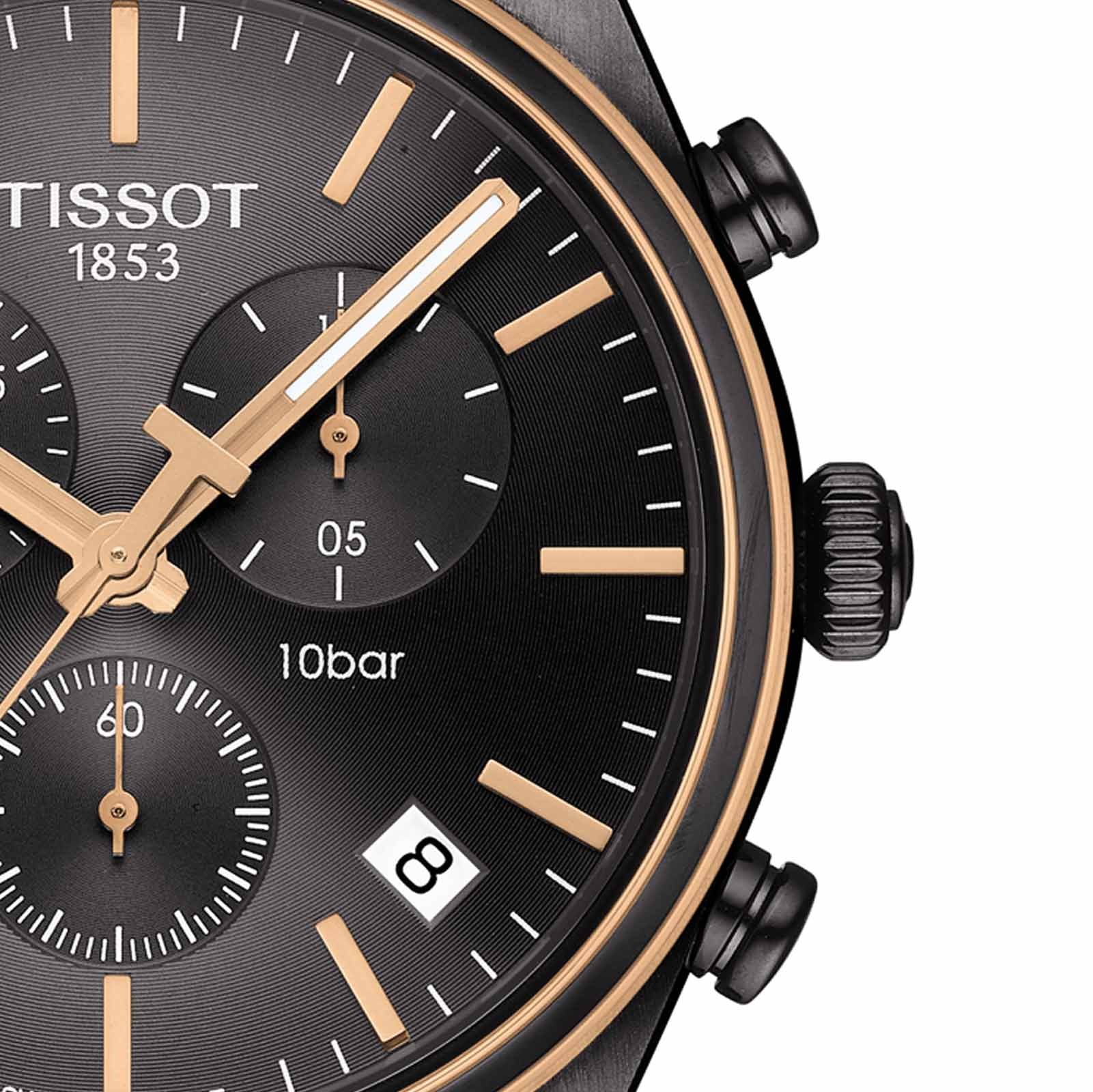 Tissot T Classic PR 100 Chronograph Anthracite Black Dial Black Mesh Bracelet Watch For Men - T101.417.23.061.00