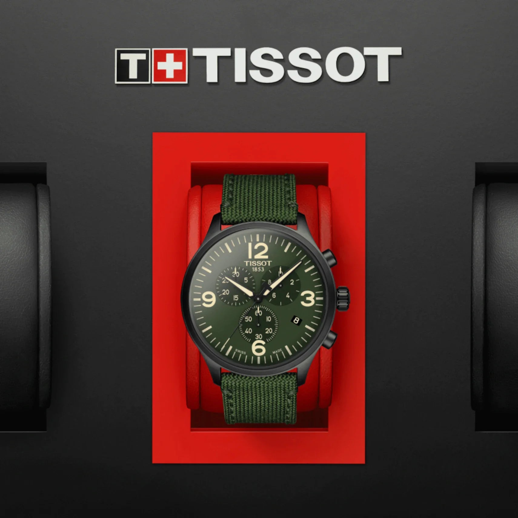 Tissot Chrono XL Green Dial Green NATO Strap Watch For Men - T116.617.37.097.00