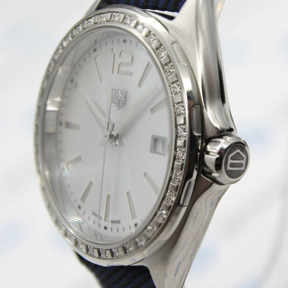 Tag Heuer Formula 1 Quartz Diamonds Mother of Pearl Dial Blue Leather Strap Watch for Women - WBJ131A.FC8251