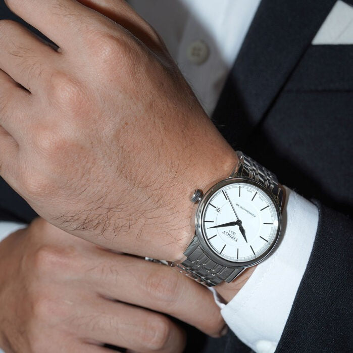 Tissot Carson Powermatic 80 Silver Dial Silver Steel Strap Watch For Men - T085.407.11.011.00