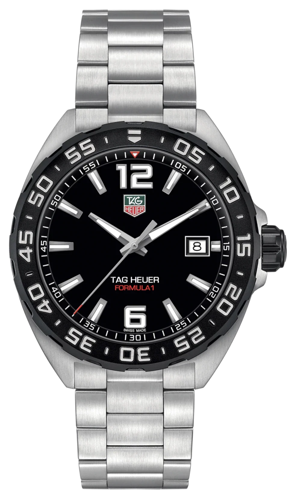 Tag Heuer Formula 1 Quartz Black Dial Silver Steel Strap Watch for Men - WAZ1110.BA0875