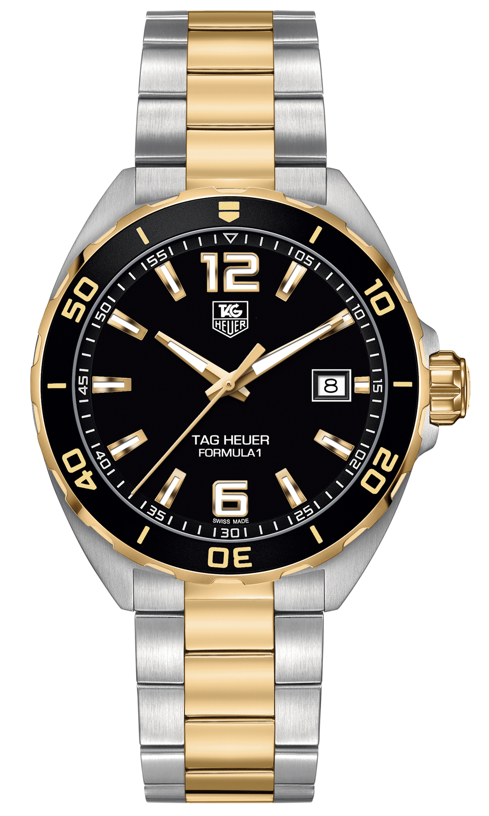 Tag Heuer Formula 1 Quartz Black Dial Two Tone Steel Strap Watch for Men - WAZ1121.BB0879