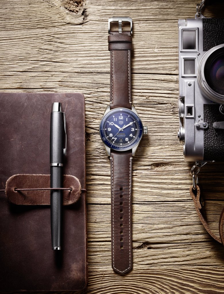 Tag Heuer Autavia Calibre 5 Automatic Blue Dial Brown Leather Strap Watch for Men - WBE5116.FC8266