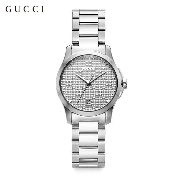 Gucci G Timeless Silver Dial Silver Steel Strap Watch For Women - YA126551