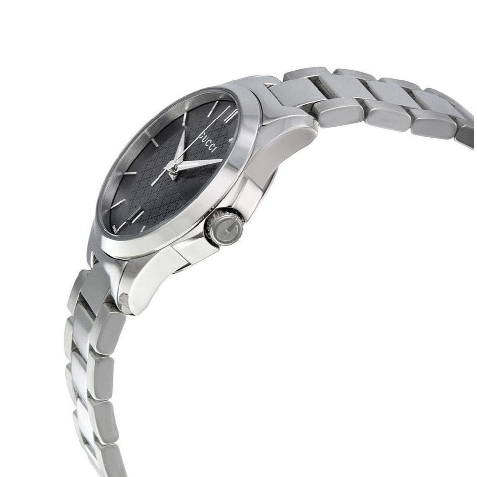 Gucci G Timeless Grey Dial Silver Steel Strap Watch For Women - YA126522
