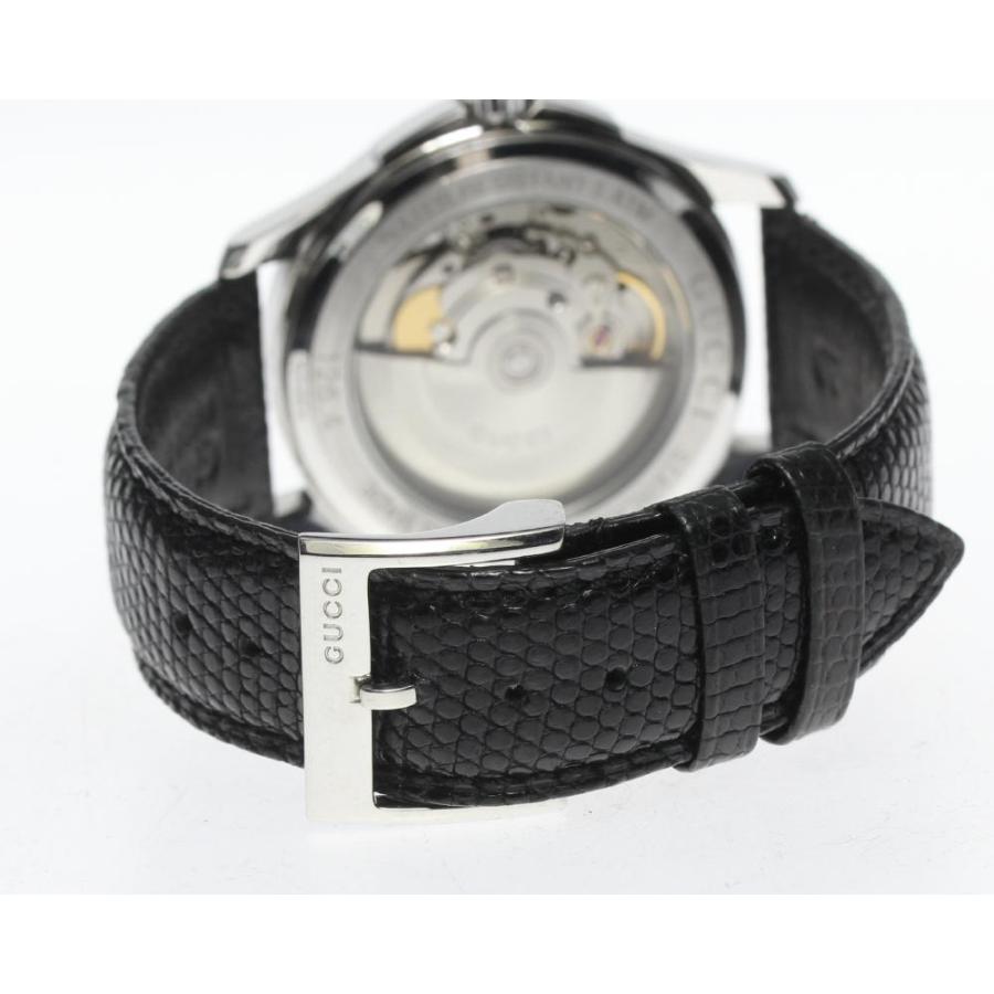 Gucci G Timeless Automatic Black Dial Black Leather Strap Watch For Women - YA126469