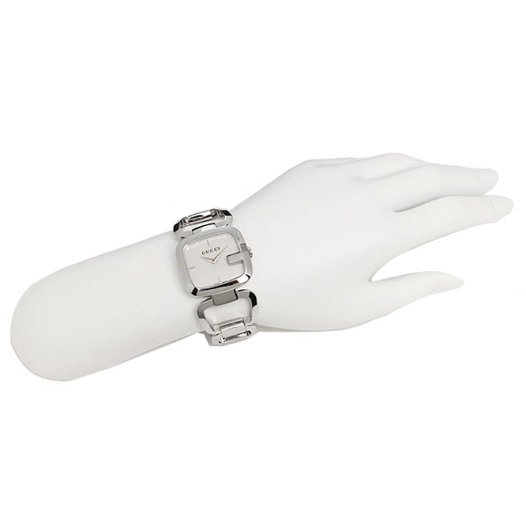 Gucci G-Class Mother of Pearl Dial Silver Steel Strap Watch For Women - YA125404