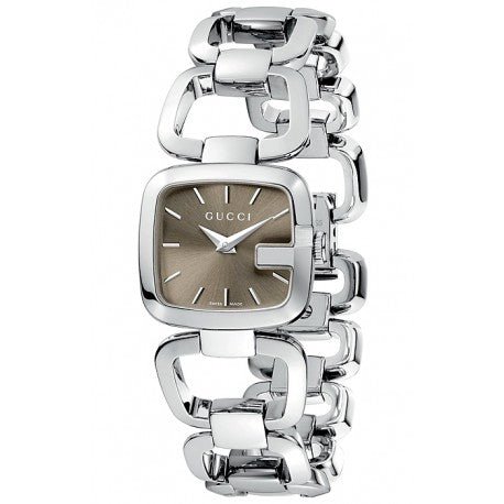 Gucci G Gucci Brown Dial Silver Steel Strap Watch For Women - YA125507