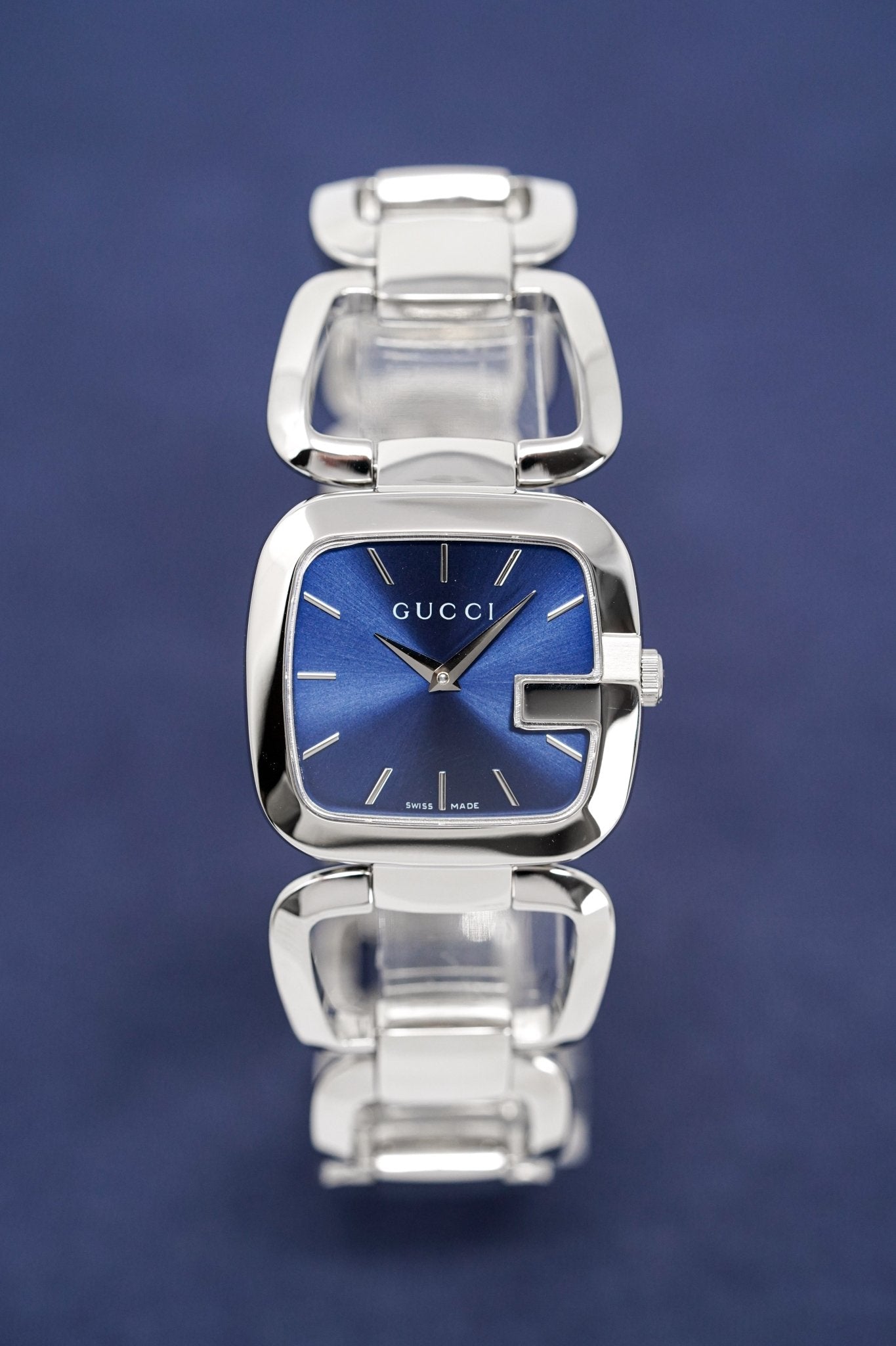 Gucci G Gucci Blue Dial Silver Steel Strap Watch For Women - YA125508