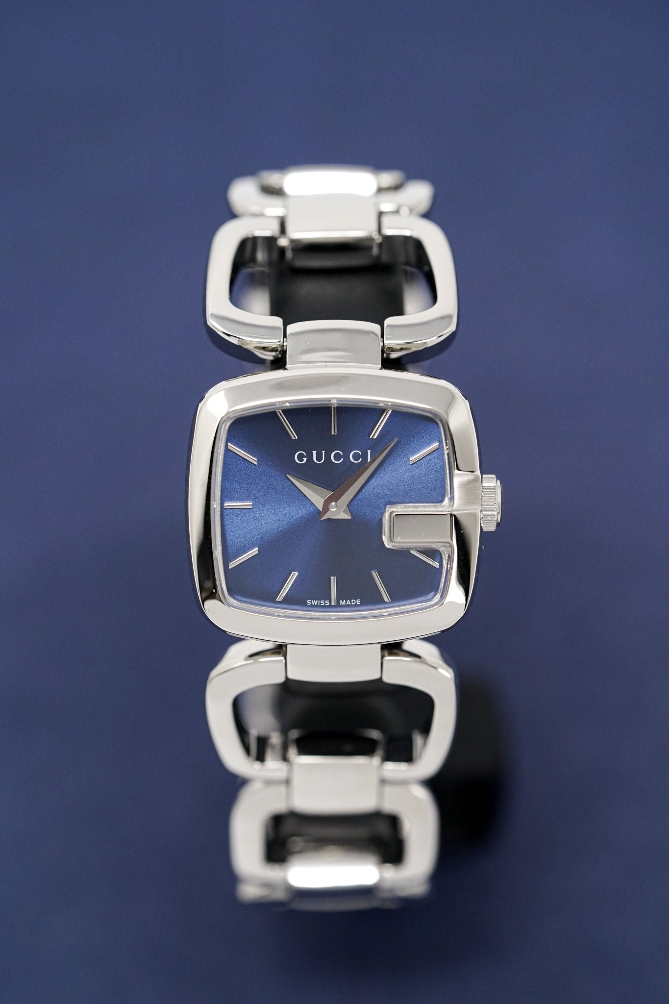 Gucci G Gucci Blue Dial Silver Steel Strap Watch For Women - YA125405