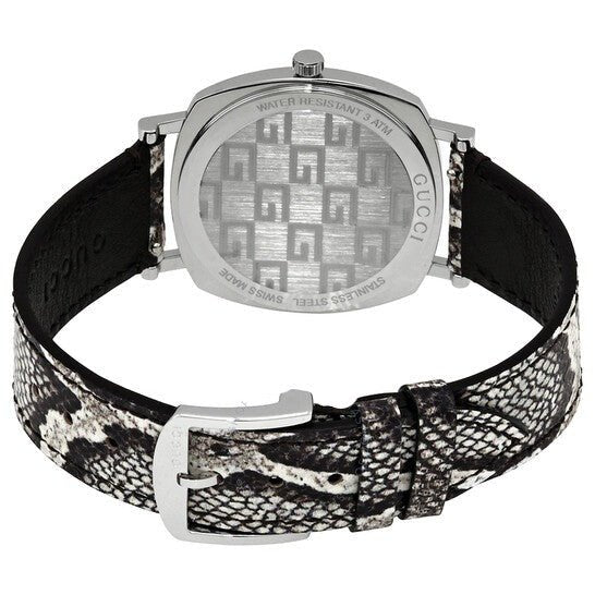 Gucci Grip Vintage Blue Dial Snakeskin Brown Leather Strap Watch for Women - YA152401