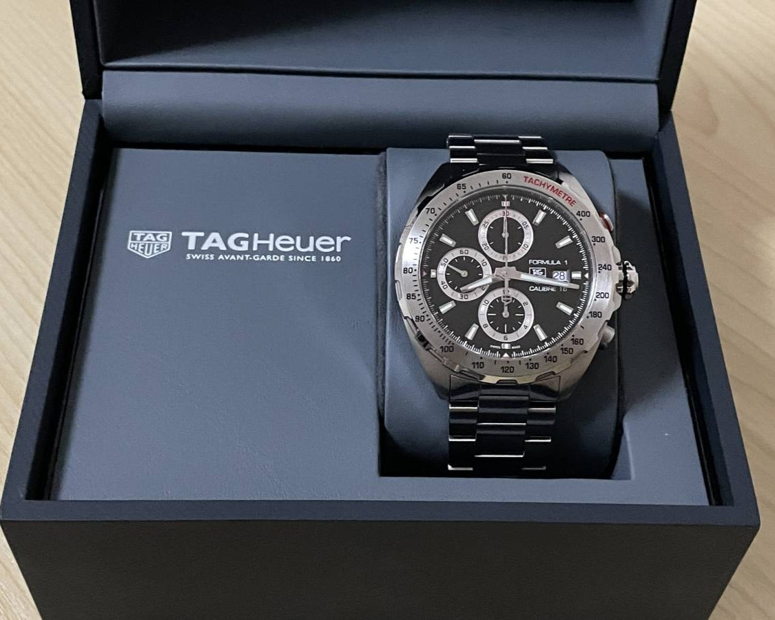 Tag Heuer Formula 1 Calibre 16 Automatic Chronograph Black Dial Silver Steel Strap Watch for Men - CAZ2010.BA0876