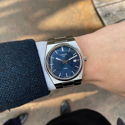 Tissot T Classic PRX Blue Dial Silver Steel Strap Watch For Men - T137.410.11.041.00