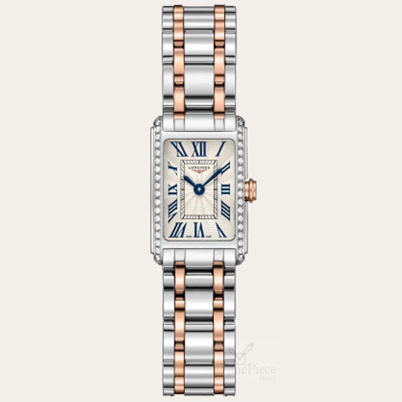 Longines Dolcevita Diamonds White Dial Two Tone Steel Strap Watch for Women - L5.258.5.79.7